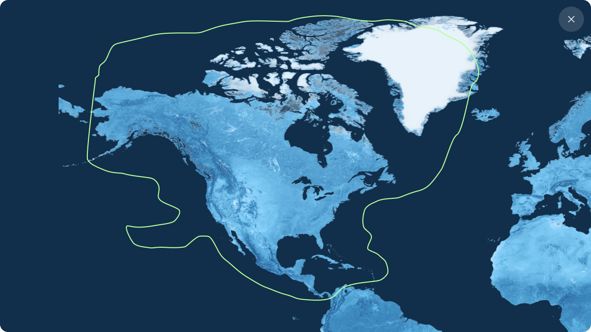 Mapa de cobertura — América